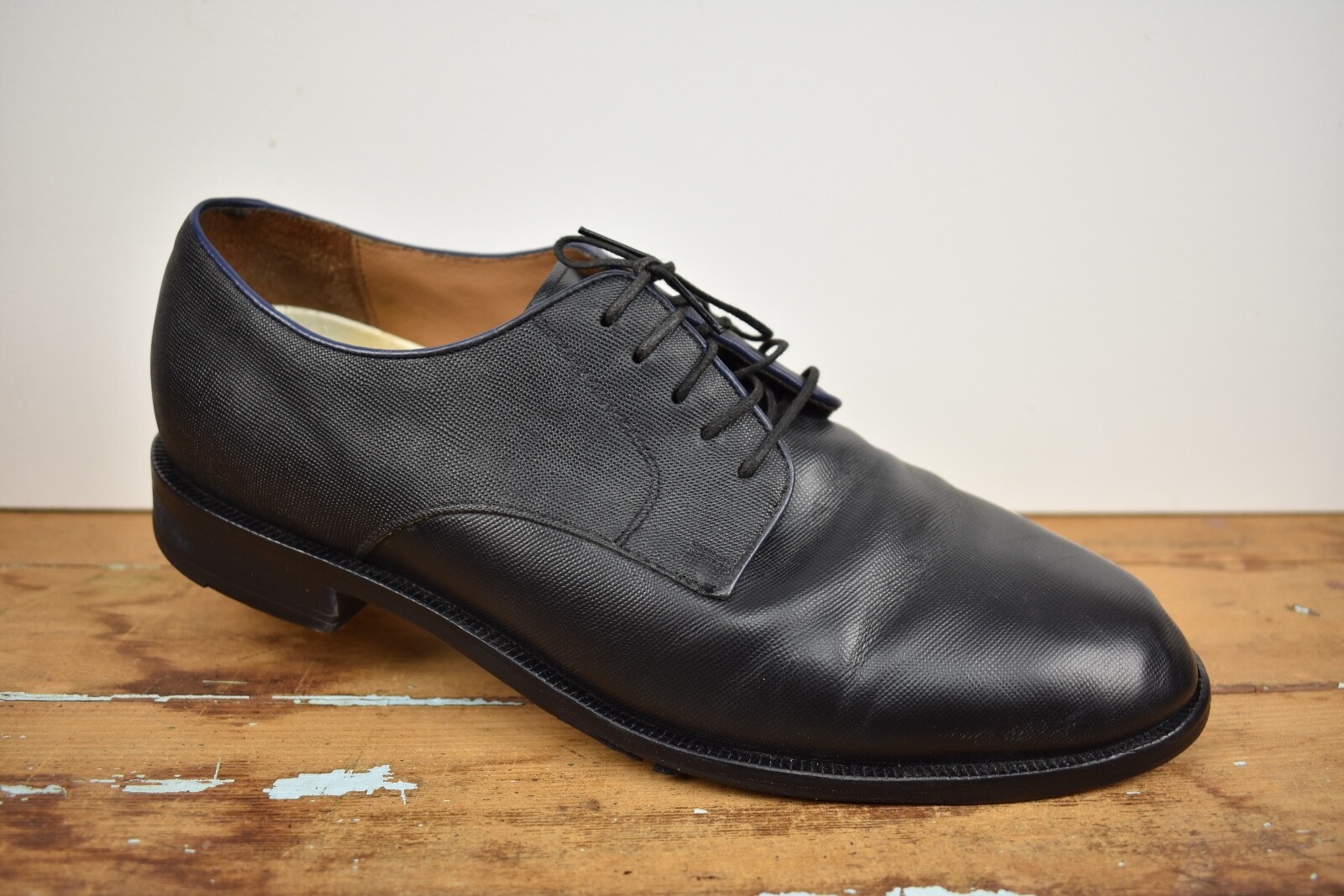 SAOLA Blucher stringato Cole Haan firma nera punta piatta taglia: 8 5 M