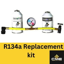 Enviro-Safe Auto Coolant R134a Replacement Refrigerant w/Dye Stop Leak & Gauge 