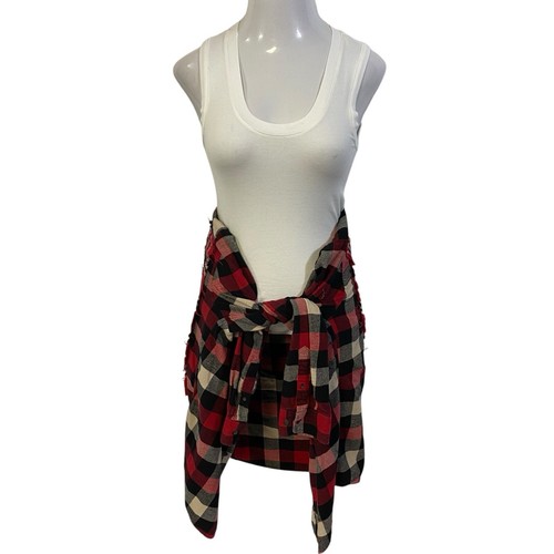 Camisa de franela reciclada para mujer 1X Dutton Ranch Western Grunge Shacket arte rupestre - Imagen 14 de 20