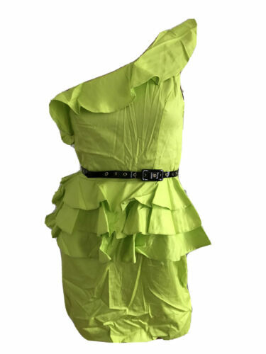 Abito Da Cocktail Al Ginocchio Monospalla Con Festone In Chiffon Con Perline P516267 Abito Da Cocktail Al Ginocchio Monospalla Con Festone In Chiffon Con Perline P516267