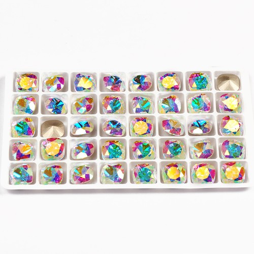 Cushion Cut All Colors Sewing Glass Rhinestones Sew On Diamond Strass Stones DIY - Picture 9 of 41