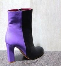 New M Missoni Purple And Black Side Zipper Short Boots Booties Shoes 40