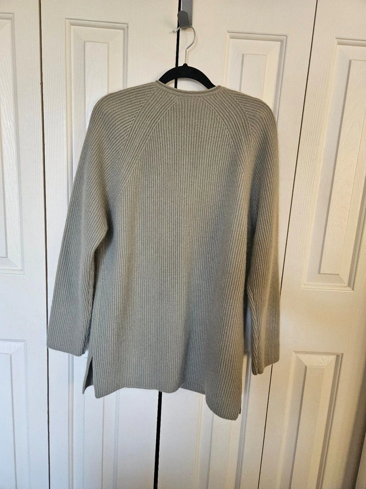 Jones Nueva York Lana Mezcla Angora Cárdigan Suéter Verde Salvia Gris Pequeño Pequeño Pequeño Foto 2 de 4