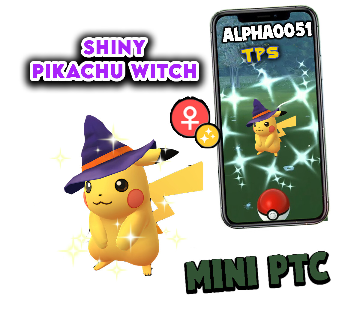 Pokemon Shiny Pikachu Witch Female Mini P T C 80k
