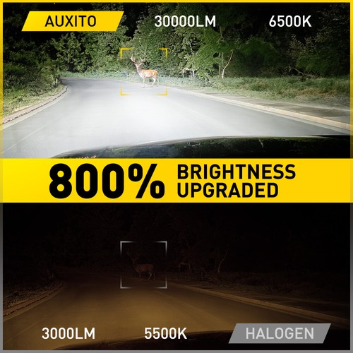 2Pcs 9007 LED Headlight Low High Beam Bulbs 60W 6500K Super White Bright AUXITO - Picture 2 of 11
