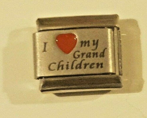 I LOVE MY GRANDCHILDREN 9mm Italian Charm Red Heart fits Classic Bracelets N291 - 第 1/8 張圖片