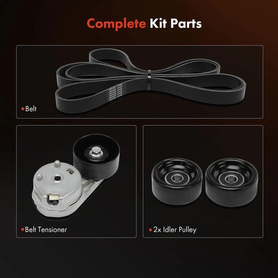 3x Kit de Componentes de Acionamento por Correia Serpentine para Ford F-250 F-350 Super Duty 2012-2016 - Imagem 2 de 4