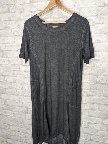 LOGO by Lori Goldstein Casual MIDI Dress PM Cotton Modal Knit Pockets Pullover - Picture 4 of 15
