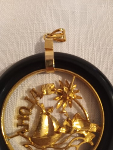 "Colgante de círculo de jade negro de colección Aloha 2" - Imagen 5 de 7