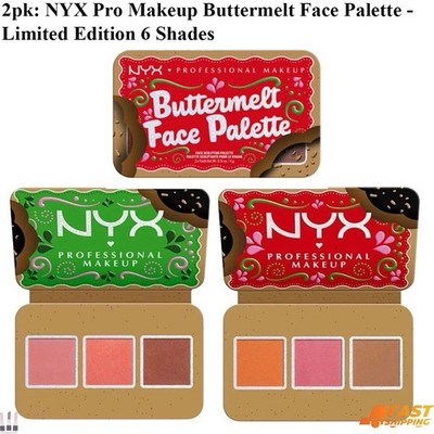 NYX Pro Makeup Buttermelt Face Palette - Limited Edition Lot Of 2, 6 Shades!
