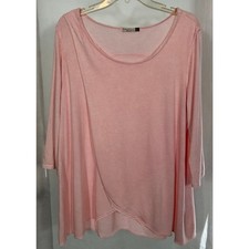Chalet et Ceci Pink Asymmetrical Tunic Size L – Hemp Cotton Blend, Made in USA
