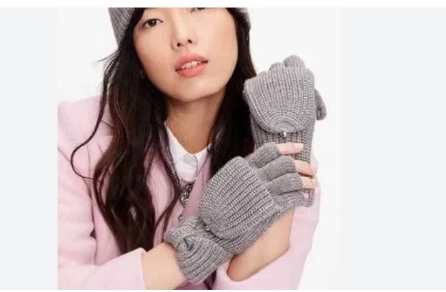 KATE SPADE NY Lazo Metálico Sin Dedos Mujer Guantes Mitones - Plateado - Talla Única Foto 3 de 3