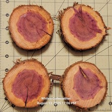 Aromatic Red Cedar 4 3 " - 4 " Diameter  " Thick Live Edge Wood Rounds Natural