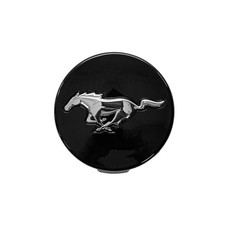 Ford Racing Wheel Center Cap Black With Chrome Running Pony Logo Mustang 15-26