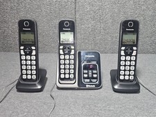 Panasonic KX-TGD663M Cordless Telephone System Black 3 Handsets Bluetooth