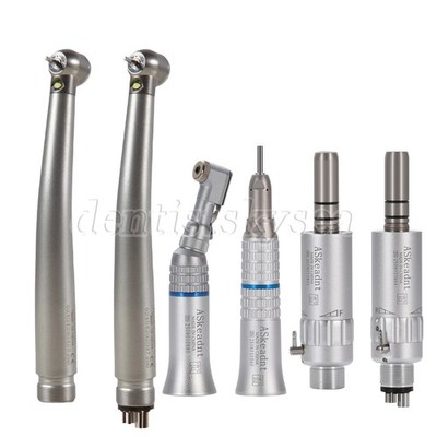 Dental LED Fiber Optic E-Generator High Speed/Low Speed Handpiece 4/2Hole 