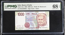 Italy 1000 Lire 1990 P 114 c Superb Gem UNC PMG 68 EPQ