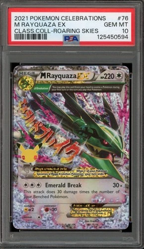 Pokemon M Rayquaza EX Celebrations Classic Coll. Roaring Skies Holo #76 PSA 10