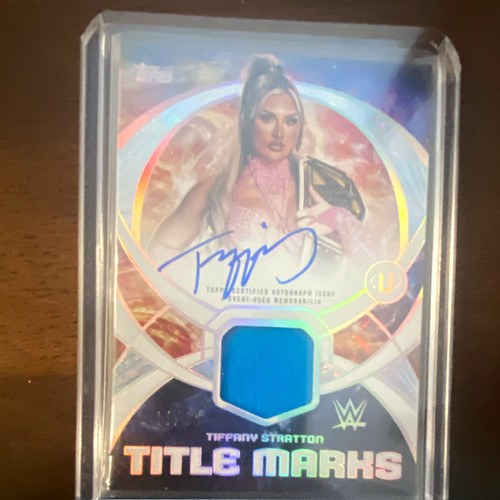 Topps 2024 Tiffany Stratton WWE Title Marks Red Refractor Auto Relic Card #TM-TS