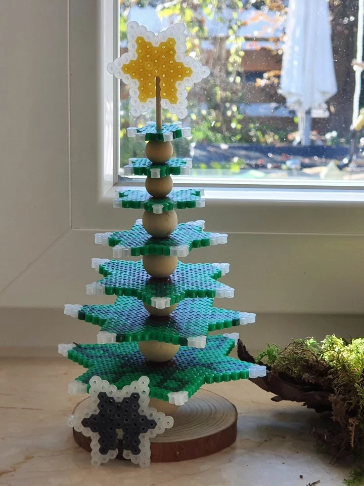 Bügelperlen Set midi - Weihnachten Christbaum 3D 1400 Perlen + Steckplatte - Bild 3 von 4