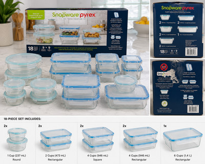 Snapware Pyrex 18-Piece Glass Food Storage Set