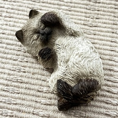 Vintage Sandcast Siamese Kitty Cat Lil  Snoozers Figurine 1992 Signed 3 