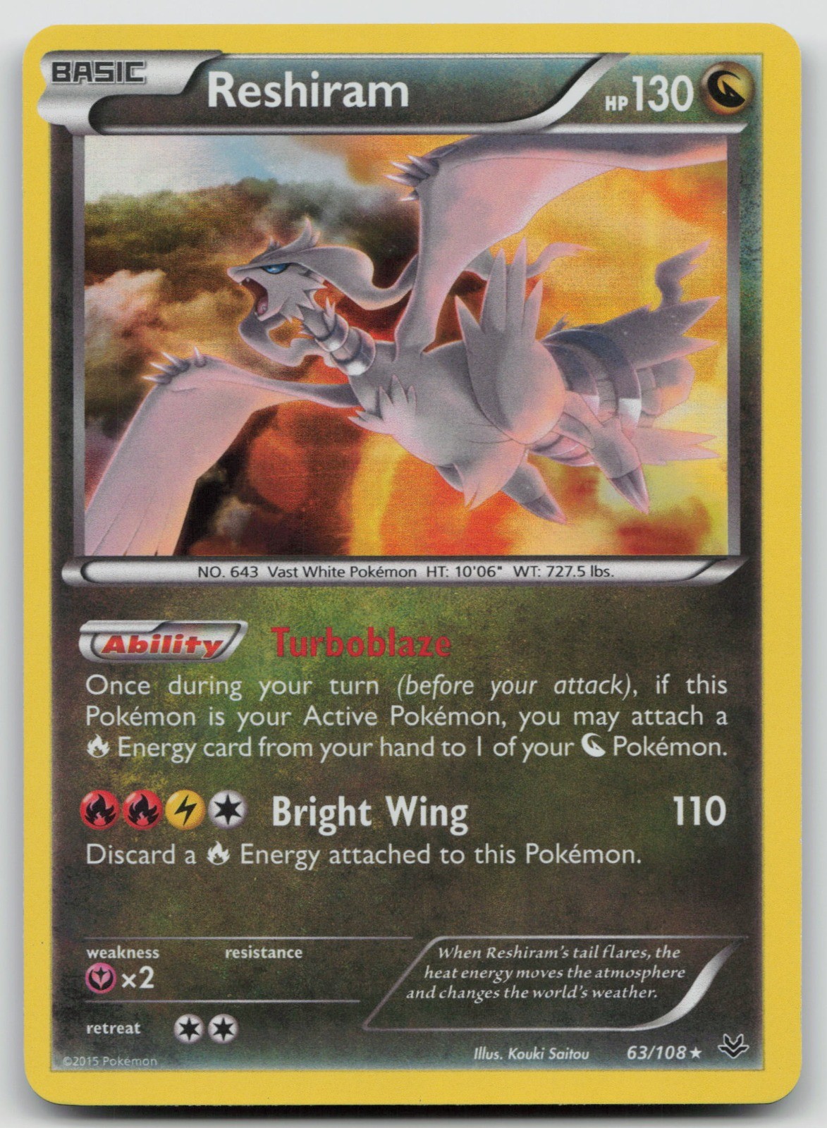 Reshiram Holo XY - Roaring Skies 63/108 LP