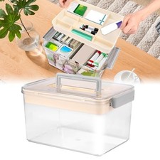 Medicine Organizer Storage Box, Portable First Aid Kit Container with Removable