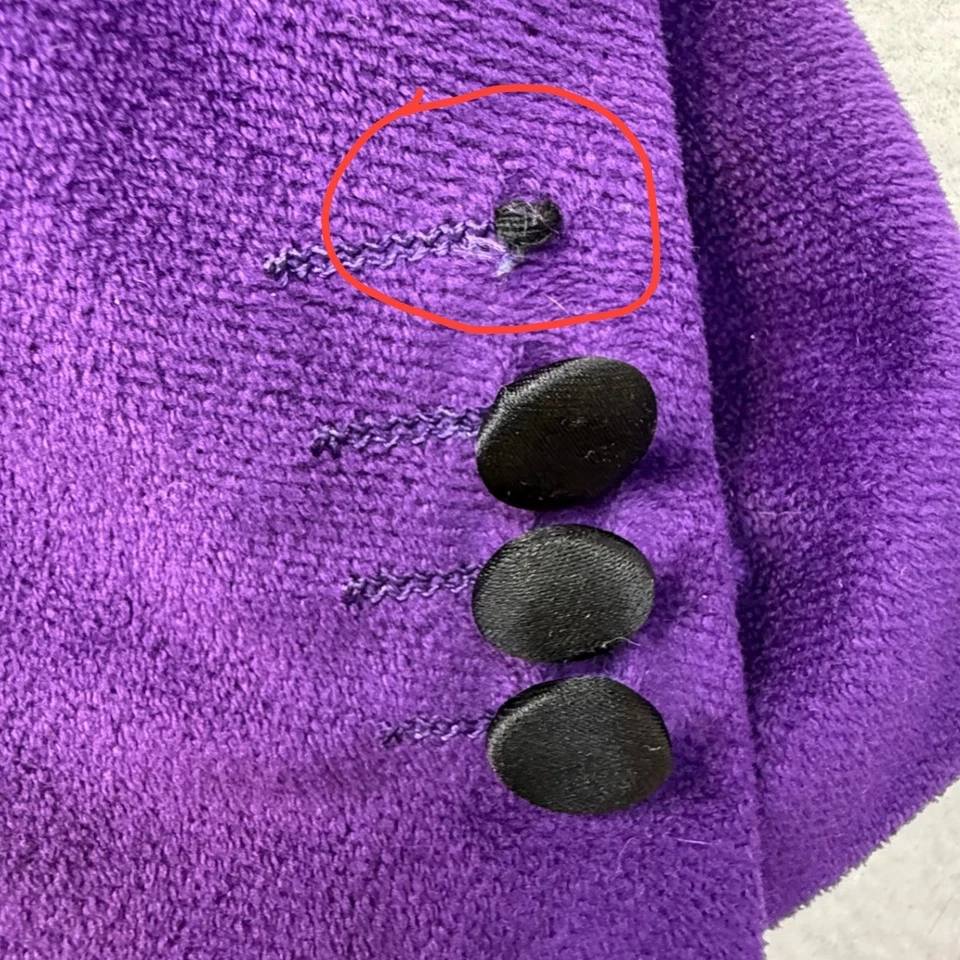 FERRECCI Mens XXL Purple Velvet Blazer Jacket Lined Formal -missing button - Image 2 of 4