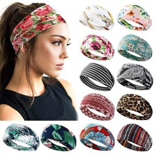 12 Pack Boho Headbands - Wide Non-Slip Elastic Headbands, Trendy Hair Accesso...