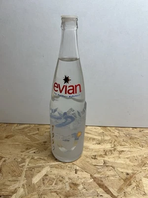 Ancienne Bouteille D Eau En Verre Evian Pleine Collection 1999 - Photo 1/4