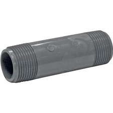 Genova P-1-4 Pipe Nipple, 1 in, MIP x MIP, PVC, Gray, SCH 80 Schedule, 4 in L