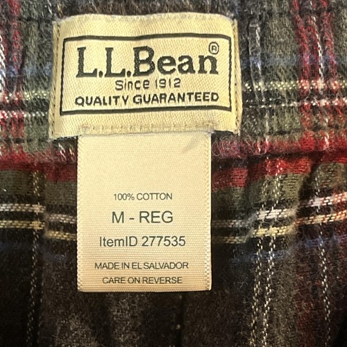 LL Bean Pants Mens Medium Gray Red Plaid Cotton Lounge Sleepwear Pajama Bottoms - Picture 3 of 8