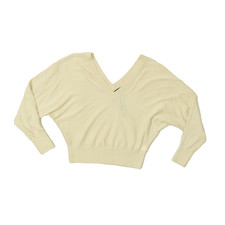 EXPRESS Women's Size S Beige Dolman Sleeve Ribbed Hem Sweater V Neck NWT