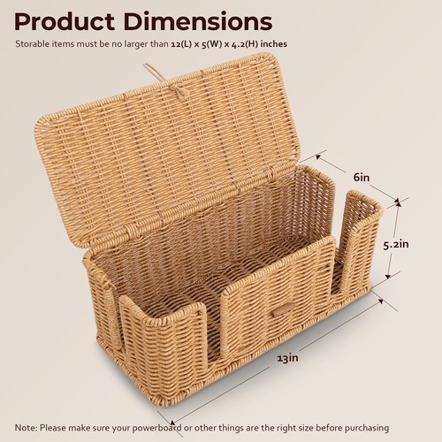 Cable Management Box, 4 Open Slots Cords Hider with Lid and Fixable Strap, Im... - 第 5/7 張圖片