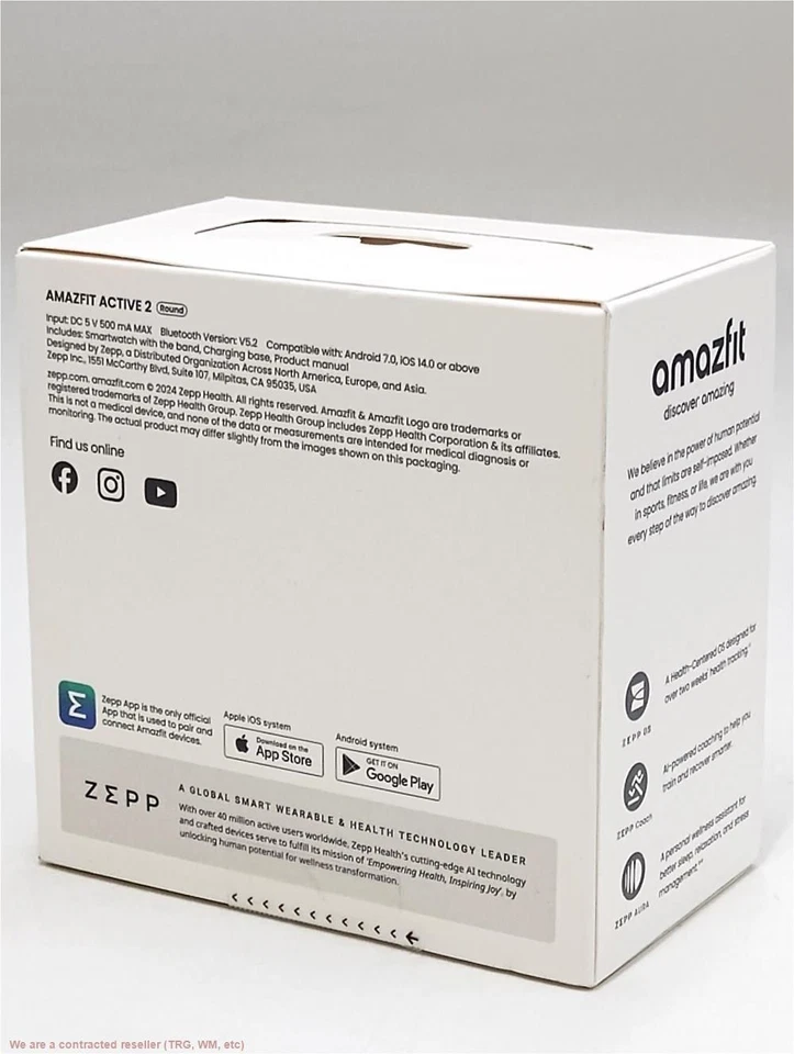 Amazfit Active 2 Premium Smart Watch Fitness Tracker (Round) - Image 2 of 2