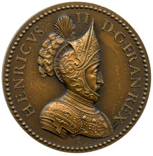 FRANCE 1551 THE GLORY OF HENRY II BRONZE RESTRIKE MEDAL 35MM 20G