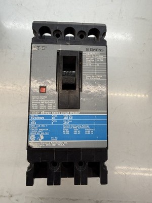 Siemens ED43B020 480V 20A 3-Pole Circuit Breaker