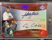 ADRIAN BELTRE-ERIC CHAVEZ RARE 2005 UD REFRACTOR DUAL AUTO /99💎ENCASED🔒