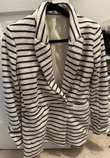 Women Stripe Blazer with Gold Buton Size Small