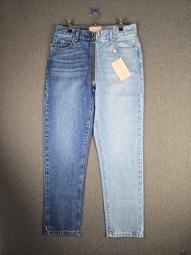 Revice Jeans Womens 30 Two Tone Tokyo Wash Ying Yang Zippered Crop