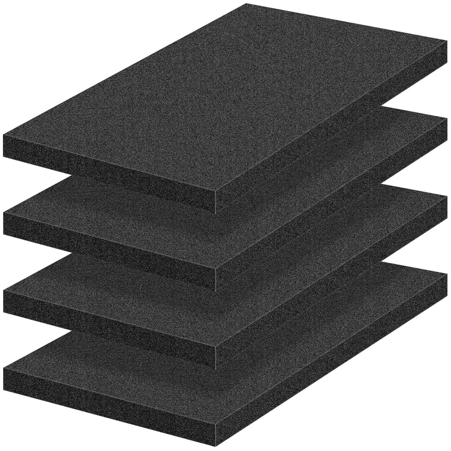 4 PCS Polyurethane Foam Sheets 16" L X 12" W X 1" T Packing Foam Inserts Cutt...
