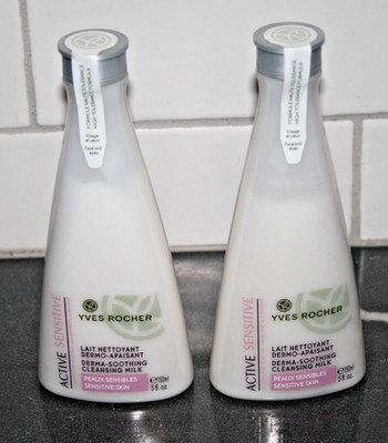 2 NOS Yves Rocher ACTIVE SENSITIVE Derma-Southing CLEANSING MILK 5 fl oz. SEALED