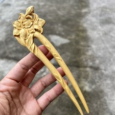 17cm Double Hairpin Carved Orchid Hair Stick Chinese Hanfu Updo Hairpin Women
