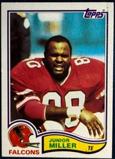 1982 TOPPS #288 JUNIOR MILLER (ATLANTA FALCONS) FOOTBALL CARD