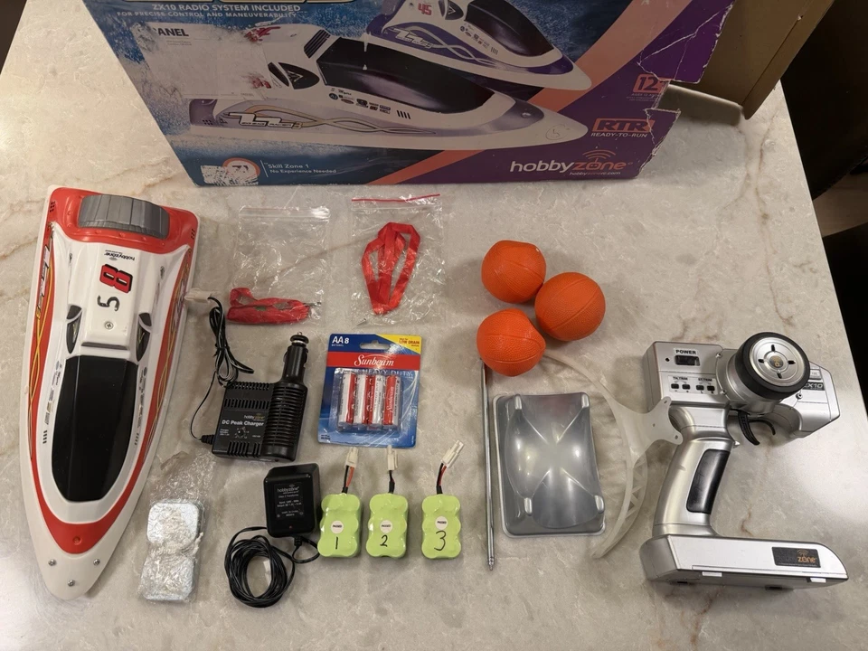 Hobby Zone Zig Zag Racer 3 RTR Red Rc Boat Original Box Untested - Image 4 of 4