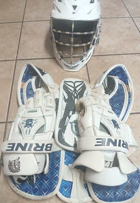 Lacrosse Bundle CASCADE 'R' Helmet BRINE King 3 Gloves 13'' BRINE Shoulder/Chest