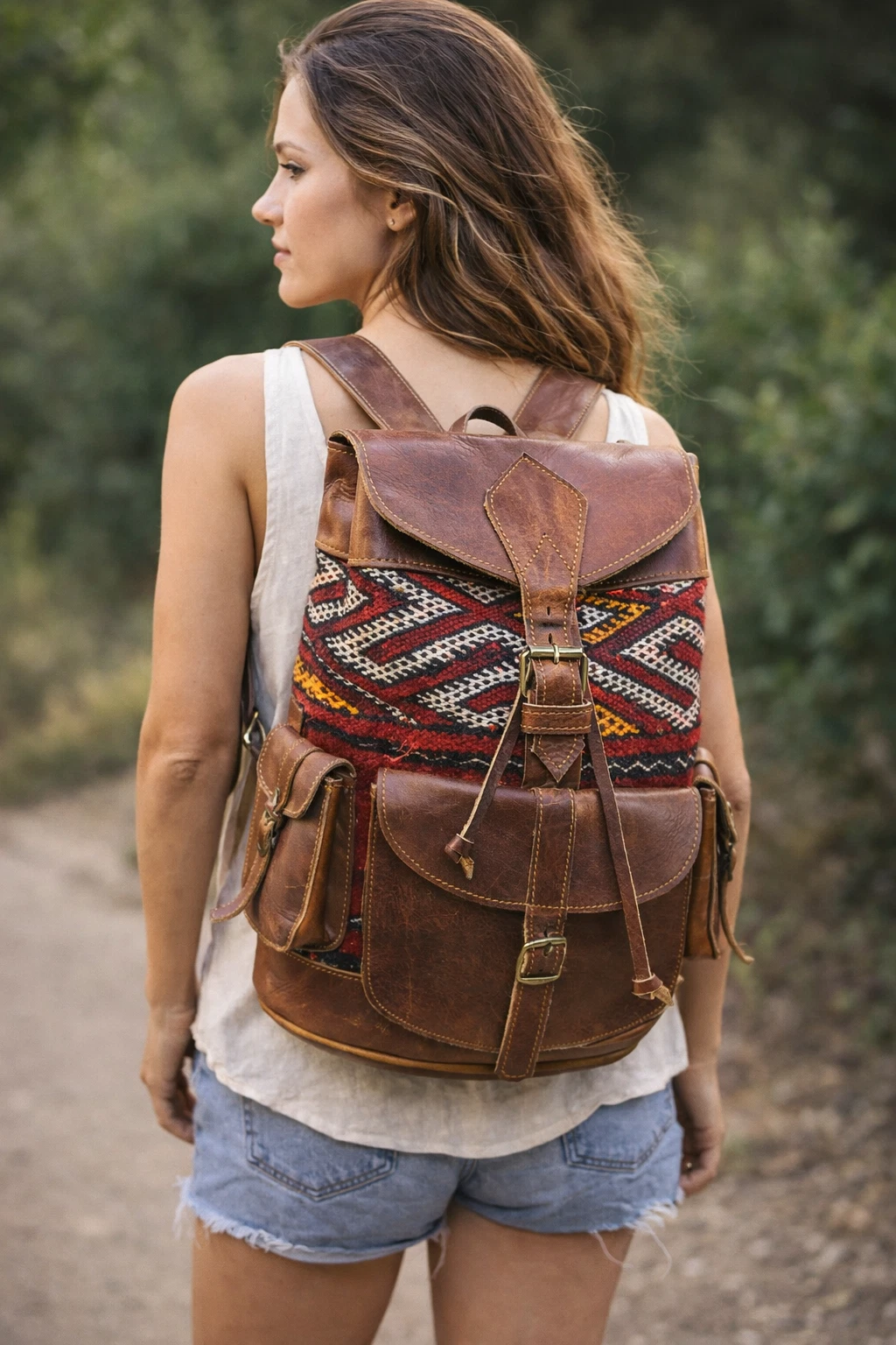 Handmade Vintage Genuine Leather Backpack – Rustic Travel & Laptop Rucksack
