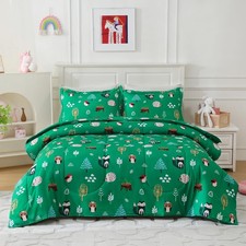 Kids Comforter Sets Boys Twin Bedding Set Animal Forest Bed Set with Pillowcase