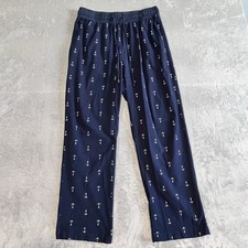 Nautica Men s Sleepwear Pants Med Navy Blue Anchor Print Lounge Pajama Bottoms
